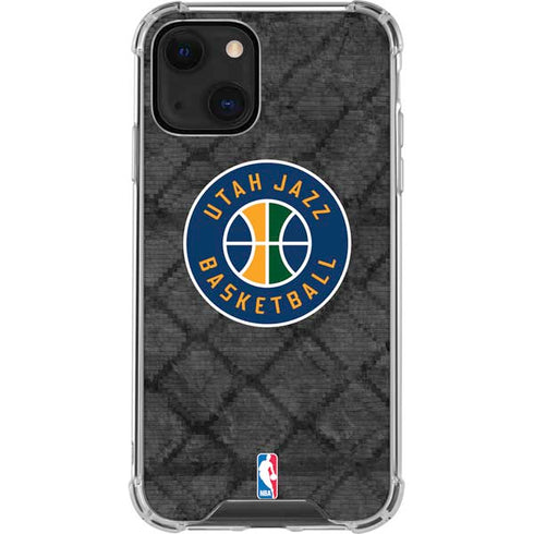 NBA Utah Jazz Black Rust iPhone 14 Clear Case