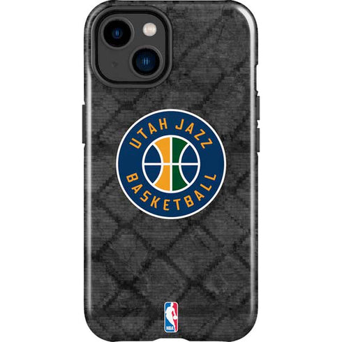 NBA Utah Jazz Black Rust iPhone 15 Plus Impact Case