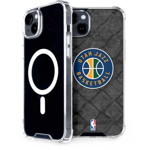 NBA Utah Jazz Black Rust iPhone 15 Plus MagSafe Case