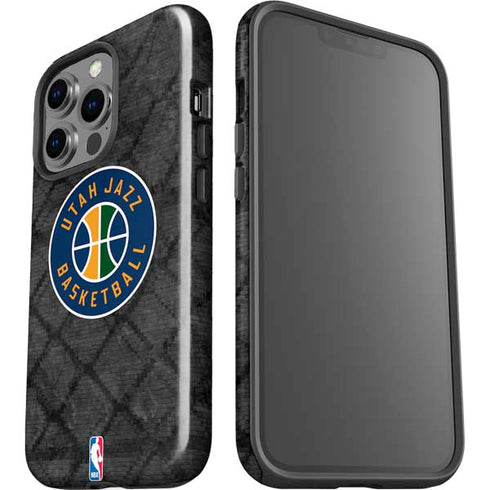 NBA Utah Jazz Black Rust iPhone 15 Pro Impact Case