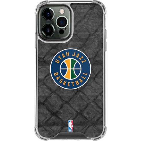 NBA Utah Jazz Black Rust iPhone 14 Pro Max Clear Case