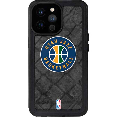 NBA Utah Jazz Black Rust iPhone 14 Pro Max Waterproof Case