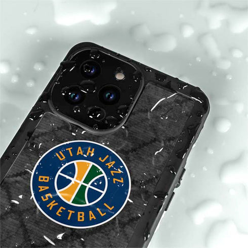 NBA Utah Jazz Black Rust iPhone 14 Pro Max Waterproof Case