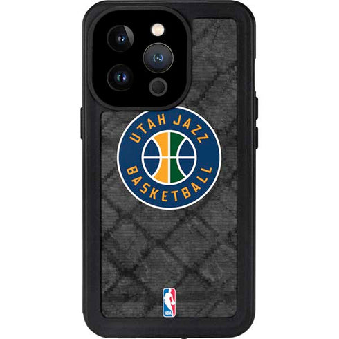 NBA Utah Jazz Black Rust iPhone 14 Pro Waterproof Case