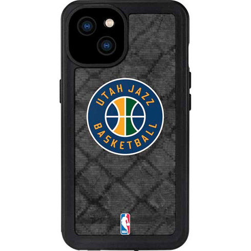 NBA Utah Jazz Black Rust iPhone 15 Plus Waterproof Case