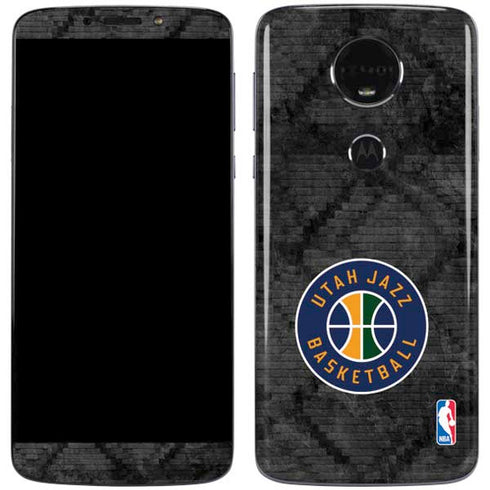 NBA Utah Jazz Black Rust Moto E5 Plus Skin