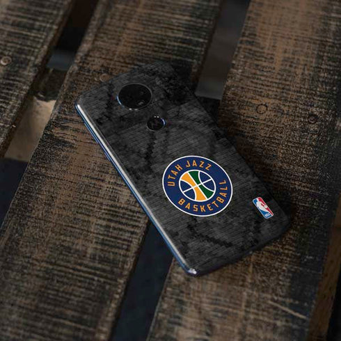 NBA Utah Jazz Black Rust Moto E5 Plus Skin