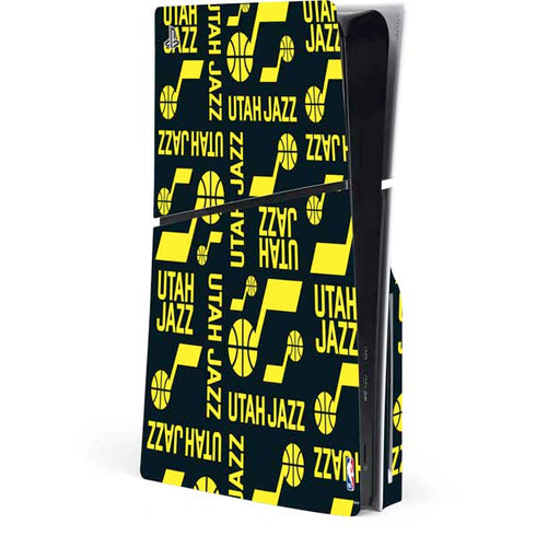 NBA Utah Jazz Blast PS5 Slim Disk Console Skin
