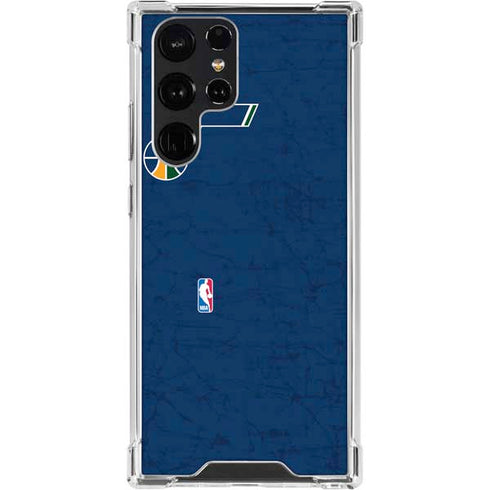 NBA Utah Jazz Yellow Texture Galaxy S23 Ultra Clear Case
