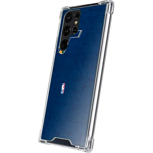 NBA Utah Jazz Yellow Texture Galaxy S23 Ultra Clear Case