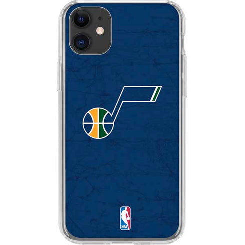 NBA Utah Jazz Yellow Texture iPhone 11 Clear Case