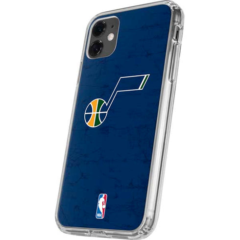 NBA Utah Jazz Yellow Texture iPhone 11 Clear Case