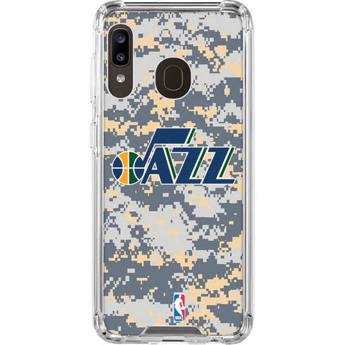 NBA Utah Jazz Grey Digi Camo Galaxy A30 Clear Case
