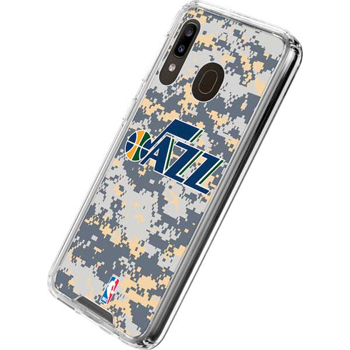 NBA Utah Jazz Grey Digi Camo Galaxy A30 Clear Case