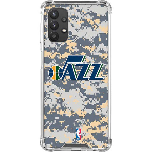 NBA Utah Jazz Grey Digi Camo Galaxy A32 5G Clear Case
