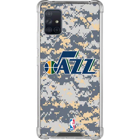 NBA Utah Jazz Grey Digi Camo Galaxy A51 5G Clear Case