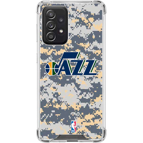 NBA Utah Jazz Grey Digi Camo Galaxy A52 5G Clear Case