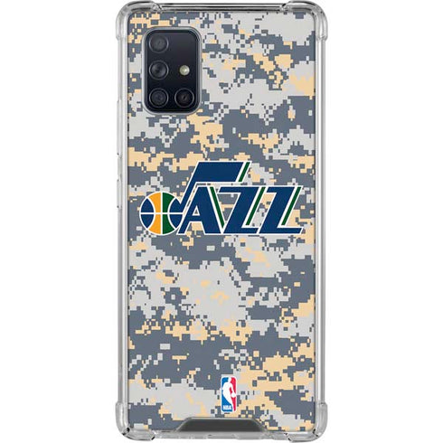 NBA Utah Jazz Grey Digi Camo Galaxy A71 5G Clear Case