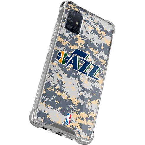 NBA Utah Jazz Grey Digi Camo Galaxy A71 5G Clear Case