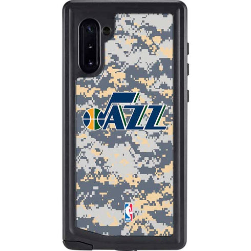 NBA Utah Jazz Grey Digi Camo Galaxy Note 10 Waterproof Case