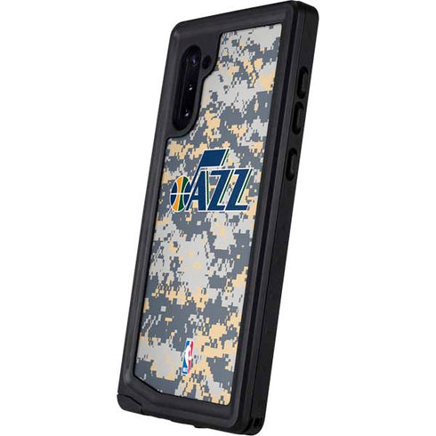 NBA Utah Jazz Grey Digi Camo Galaxy Note 10 Waterproof Case