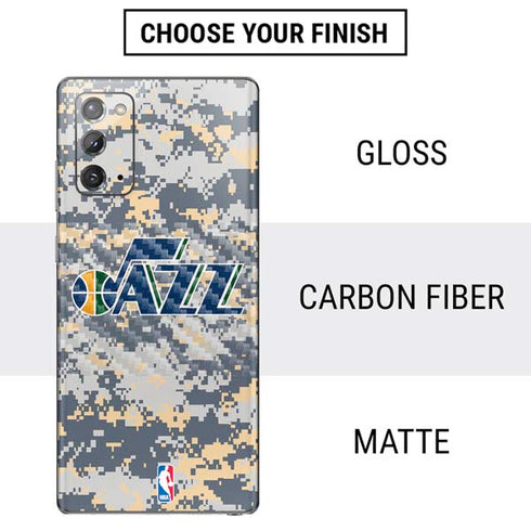 NBA Utah Jazz Grey Digi Camo Galaxy Note20 5G Skin