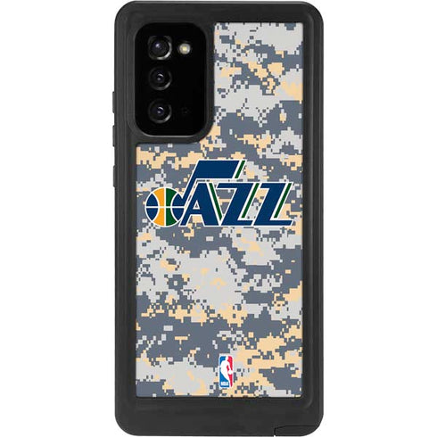 NBA Utah Jazz Grey Digi Camo Galaxy Note20 5G Waterproof Case