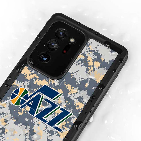NBA Utah Jazz Grey Digi Camo Galaxy Note20 Ultra 5G Waterproof Case