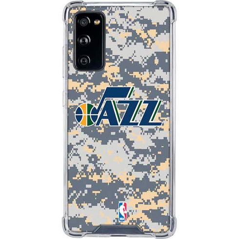 NBA Utah Jazz Grey Digi Camo Galaxy S20 FE Clear Case