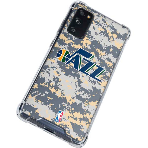 NBA Utah Jazz Grey Digi Camo Galaxy S20 FE Clear Case