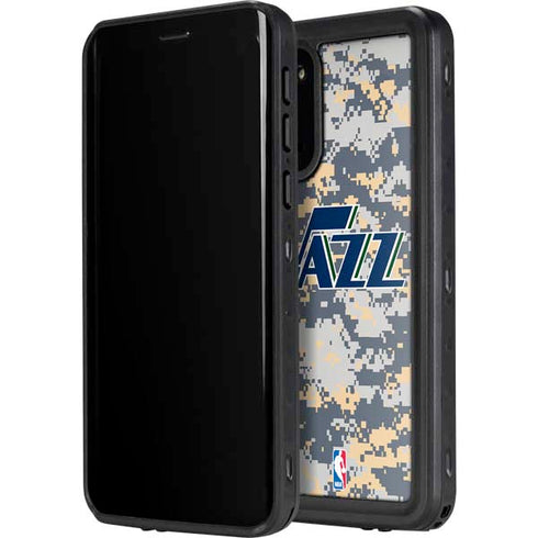 NBA Utah Jazz Grey Digi Camo Galaxy S20 Waterproof Case