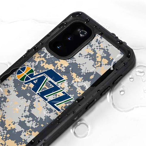 NBA Utah Jazz Grey Digi Camo Galaxy S20 Waterproof Case