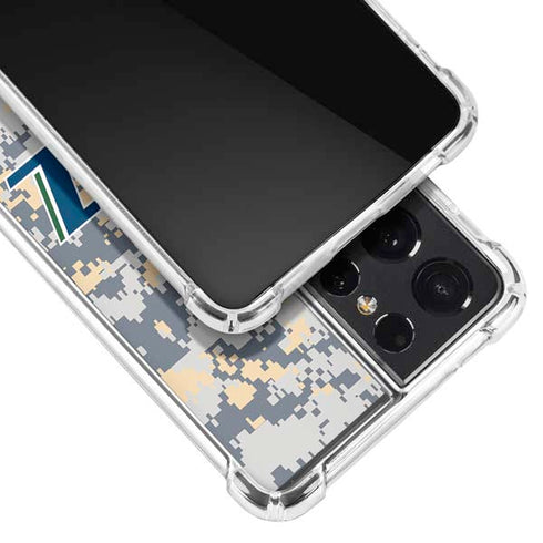 NBA Utah Jazz Grey Digi Camo Galaxy S21 Ultra 5G Clear Case