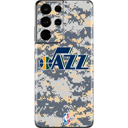 NBA Utah Jazz Grey Digi Camo Galaxy S21 Ultra 5G Skin