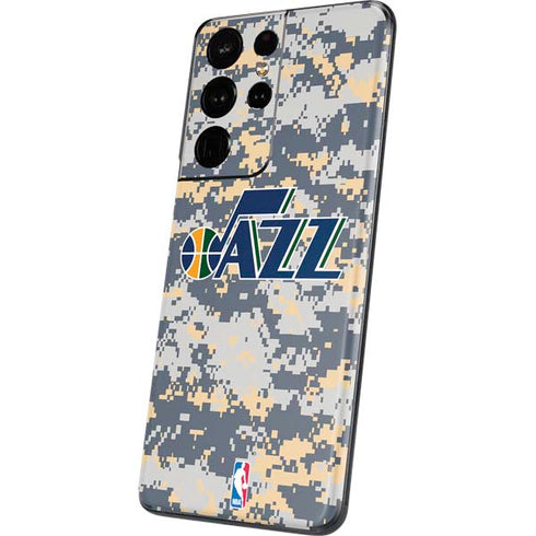 NBA Utah Jazz Grey Digi Camo Galaxy S21 Ultra 5G Skin