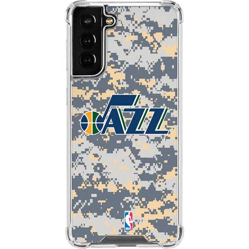 NBA Utah Jazz Grey Digi Camo Galaxy S22 Plus Clear Case