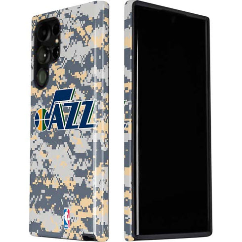 NBA Utah Jazz Grey Digi Camo Galaxy S22 Ultra Pro Case