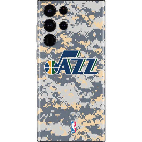 NBA Utah Jazz Grey Digi Camo Galaxy S22 Ultra Skin