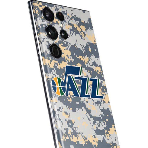 NBA Utah Jazz Grey Digi Camo Galaxy S22 Ultra Skin