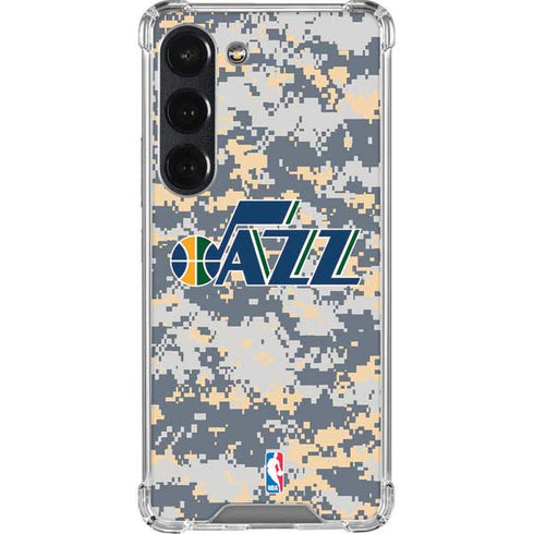 NBA Utah Jazz Grey Digi Camo Galaxy S23 Clear Case