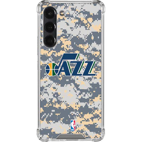 NBA Utah Jazz Grey Digi Camo Galaxy S23 Plus Clear Case