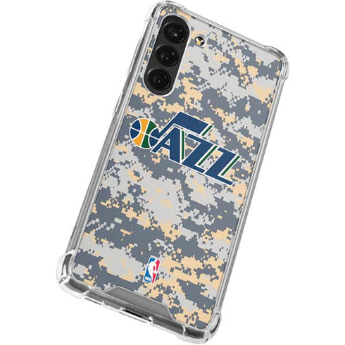 NBA Utah Jazz Grey Digi Camo Galaxy S23 Plus Clear Case