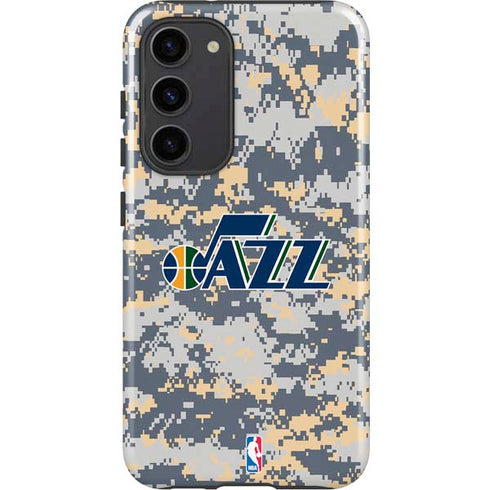 NBA Utah Jazz Grey Digi Camo Galaxy S23 Plus Pro Case