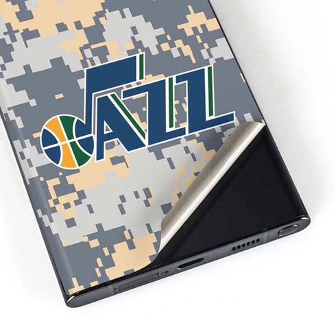 NBA Utah Jazz Grey Digi Camo Galaxy S23 Ultra Skin