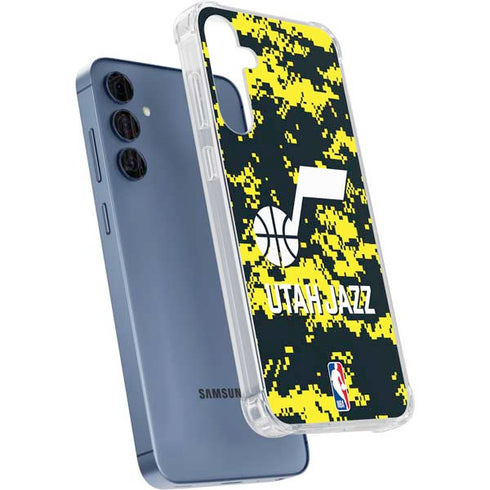 NBA Utah Jazz Grey Digi Camo Galaxy S24 Clear Case
