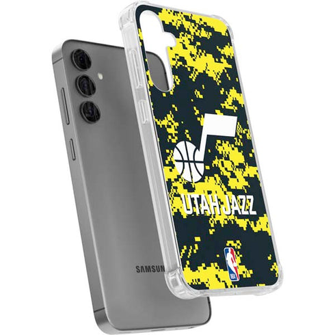 NBA Utah Jazz Grey Digi Camo Galaxy S24 Plus Clear Case