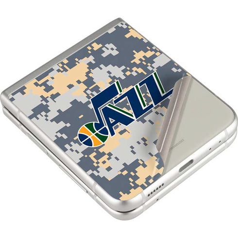 NBA Utah Jazz Grey Digi Camo Galaxy Z Flip3 5G Skin