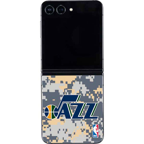 NBA Utah Jazz Grey Digi Camo Galaxy Z Flip5 5G Skin