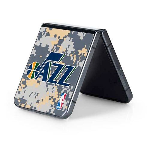NBA Utah Jazz Grey Digi Camo Galaxy Z Flip5 5G Skin