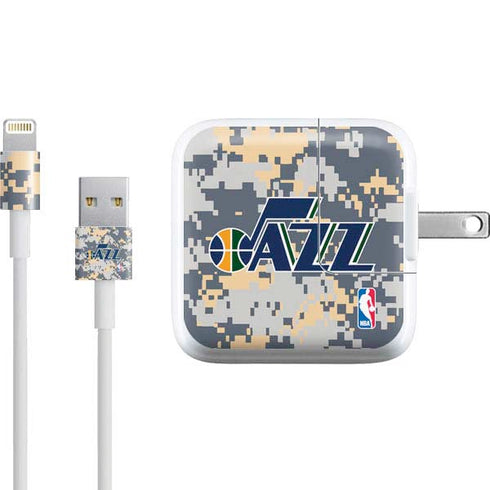 NBA Utah Jazz Grey Digi Camo iPad Charger (10W USB) Skin